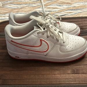 Red and White Air Force Ones